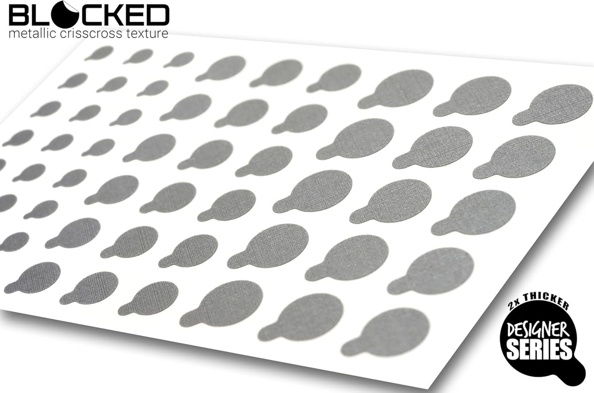 Blocked Original Vinyl Webcam Cover Stickers | Restickable & Stackable Privacy Covers | for All Camera-endable Devices | 3-Sizes | 57 Black Tabbed (Muted Matte)