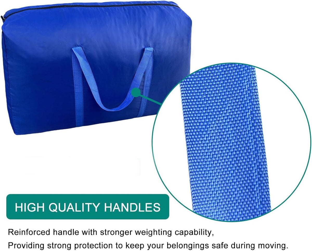 100L Extra Large Storage Bags, Big Moving Bags with Strong Zippers & Carrying Handles, Packing Bags for Moving, Storage, Travel and Camping, Storage Totes For Space Saving (Black)