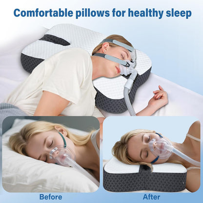 SAHEYER Anti-Snoring Pillow for Side Sleepers, Stop Snore Aid with Memory Foam, Orthopedic Pillow for Sleeper, Snoring Solution and Remedy, Anti-Snore Devices, White