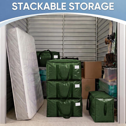 TICONN Extra Large Moving Bags Heavy Duty with Zippers & Carrying Handles, Durable Storage Bags Moving Boxes for Closet Organizers and Storage (Blue)