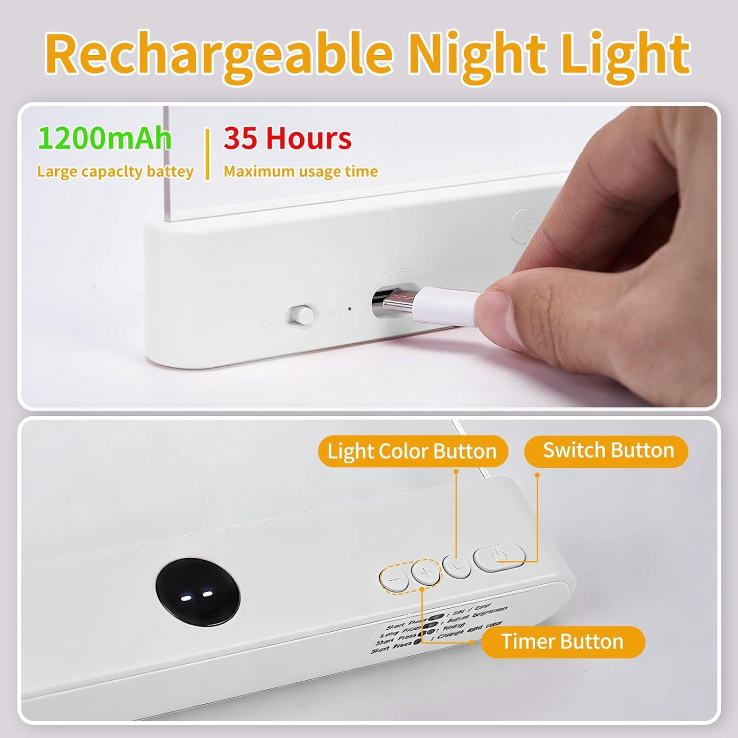Book Light - Book Lights for Reading At Night, Rechargeable Reading Light, with 3 Colors & Timer, Dimmable Panel Plate Lamp Book Full Page Light for Reading in Bed, Funny Gifts for Readers