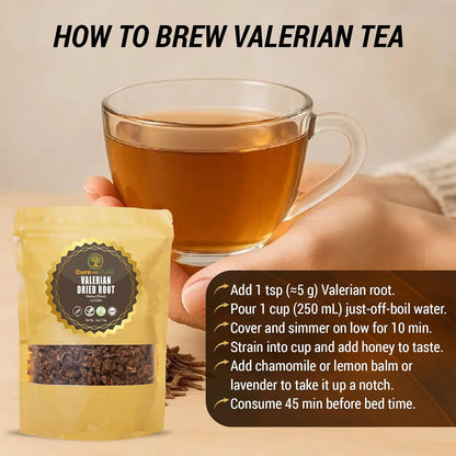 Cure Wid Pure Organic Valerian Root for Sleep 4oz - Cut & Sifted Loose Tea