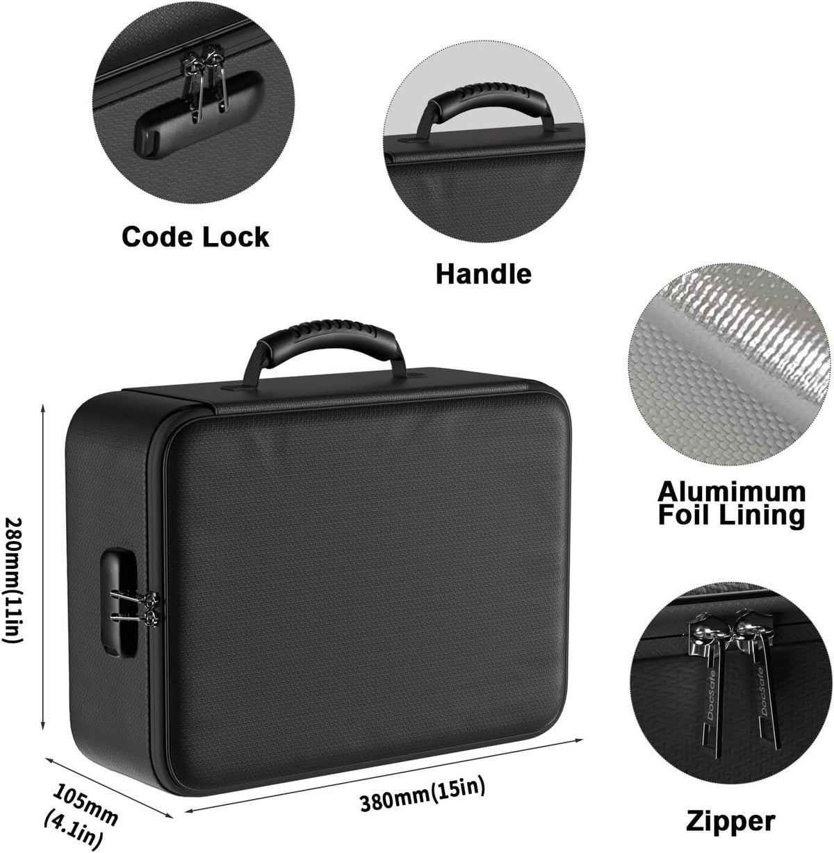 DocSafe 5200°F Fireproof Document Organizer Box with Lock, Heat Insulated