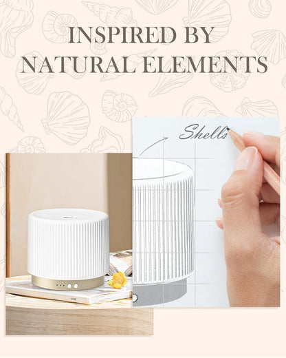 Essential Oil Diffuser - 280ml Ceramic Diffuser for Large Room & Commercial Use, 2.4MHz Aromatherapy Diffuser with Cool Mist Humidifier & Night Light, Ideal for Bedroom, Office, Yoga, Spa, Gifts