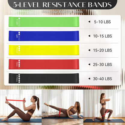 Pilates Kit, 13.5" Pilates Ring with Mini Ball & Resistance Bands