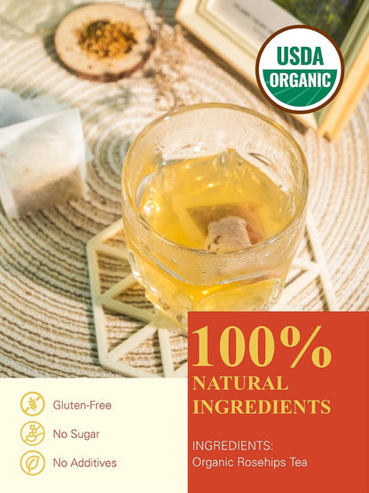 GLDNT Organic Milk Thistle Tea, Natural Organic Milk Thistle Seed Herbal Tea, Mild & Mellow Taste, Caffeine Free, 100 Count