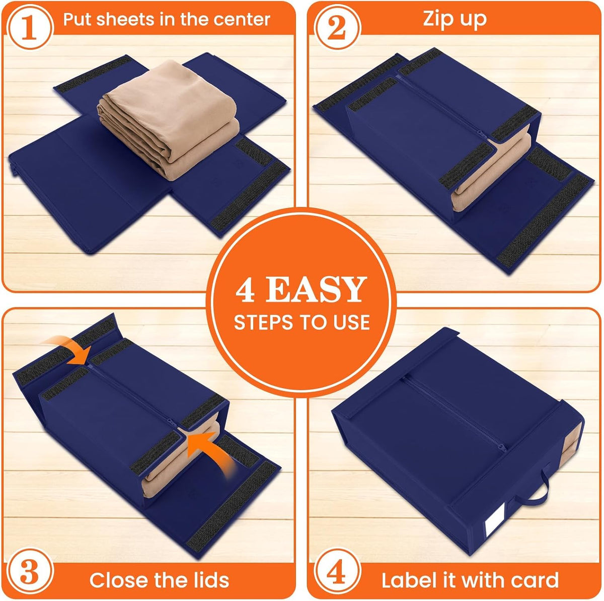 WOWBOX Bed Sheet Organizers and Storage,Closet Organizer Under Bed Storage