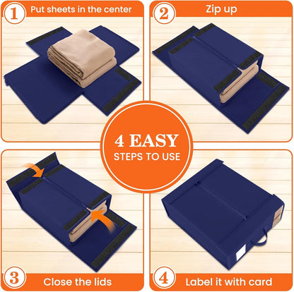 WOWBOX Bed Sheet Organizers and Storage,Closet Organizer Under Bed Storage