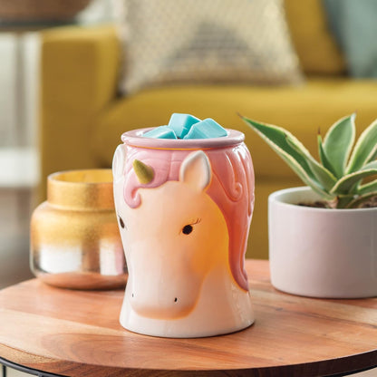 Candle Warmers ETC. Illumination Fragrance Warmer- Light-Up Warmer for Warming Scented Candle Wax Melts and Tarts or to Freshen Room, White Harmony