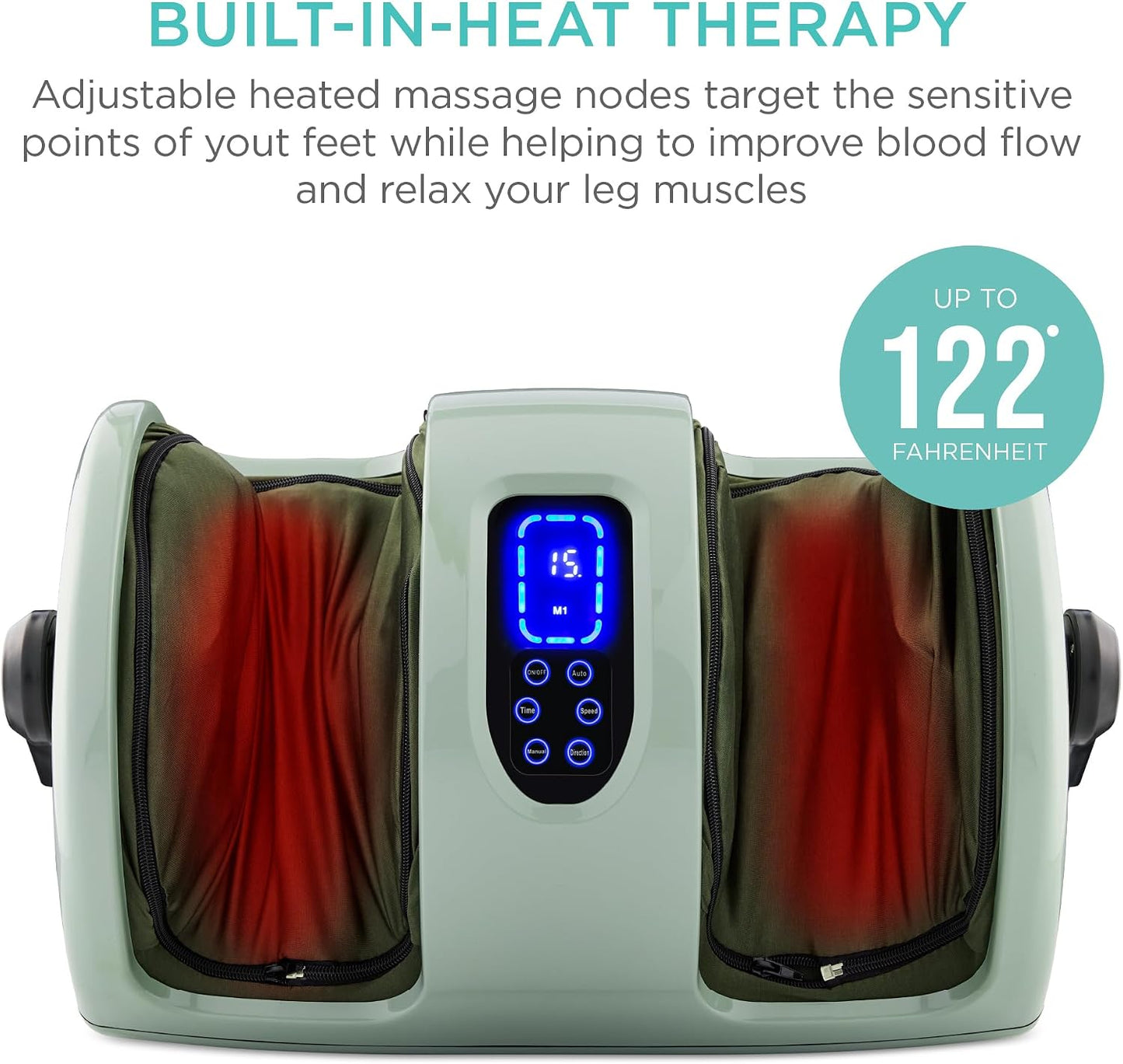 Best Choice Products Shiatsu Foot Massager with Heat for Plantar Fasciitis & Neuropathy, Kneading Foot & Calf Massager with Remote, 360° Adjustable Handle, Rolling & Compression Massage - Satin Black