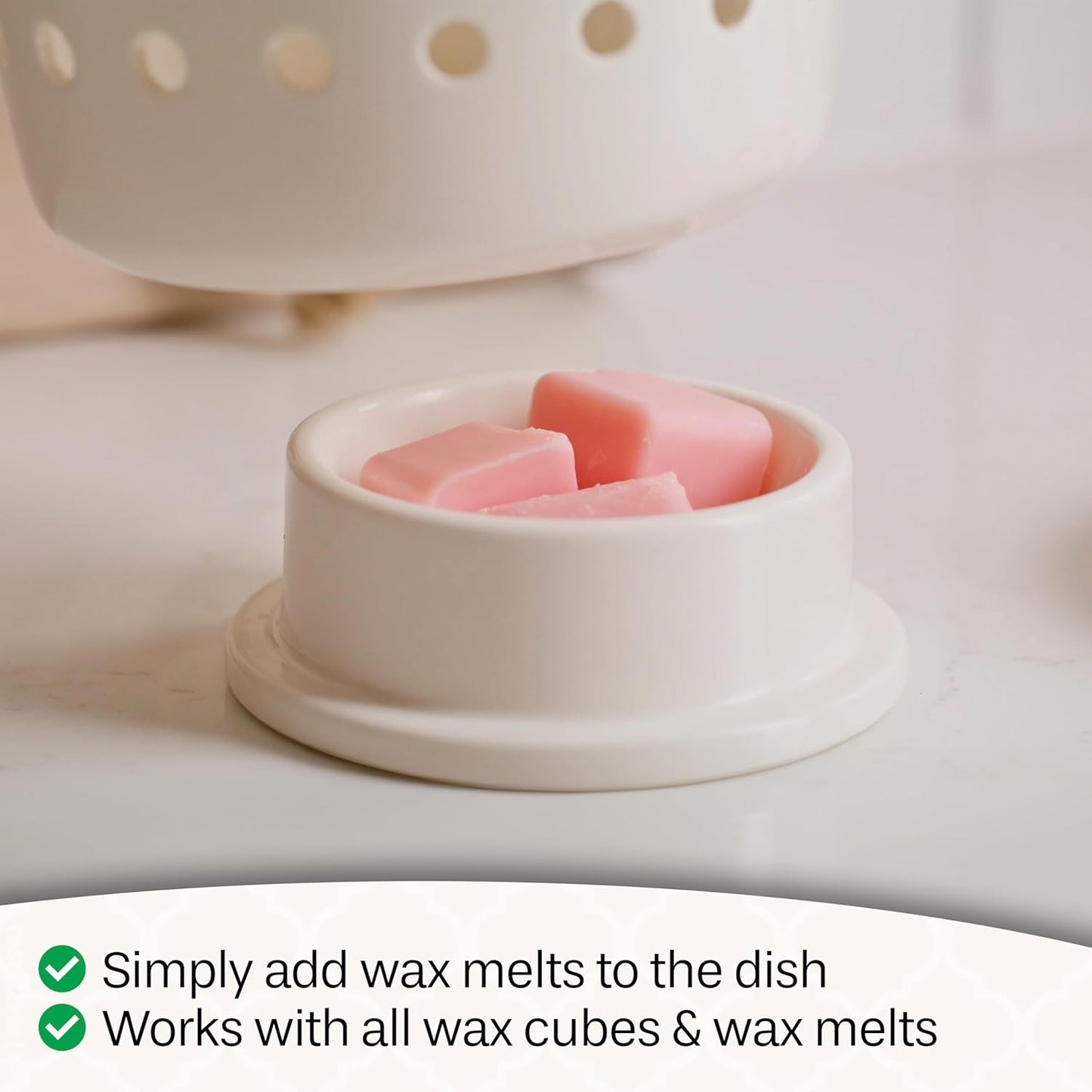 Candle Warmers ETC. Illumination Fragrance Warmer- Light-Up Warmer for Warming Scented Candle Wax Melts and Tarts or to Freshen Room, White Harmony