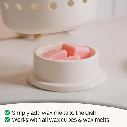 Candle Warmers ETC. Illumination Fragrance Warmer- Light-Up Warmer for Warming Scented Candle Wax Melts and Tarts or to Freshen Room, White Harmony