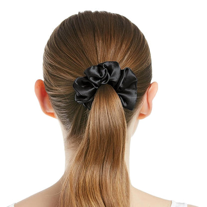 LILYSILK Silk Hair Scrunchies / Ties for Frizz & Breakage Prevention, 100% Mulberry, No Damage, Elastic ponytail Holders, 1Pc, Coffee - Colors A