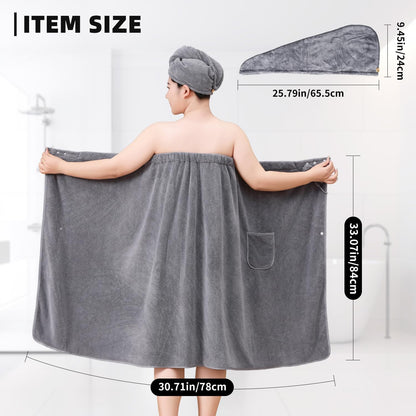 Towel Wrap for Women, Women'S Soft Wrap Towel Full Length，Bath Robe After Shower Female Plush Long，Spa Bathrobes Lightweight