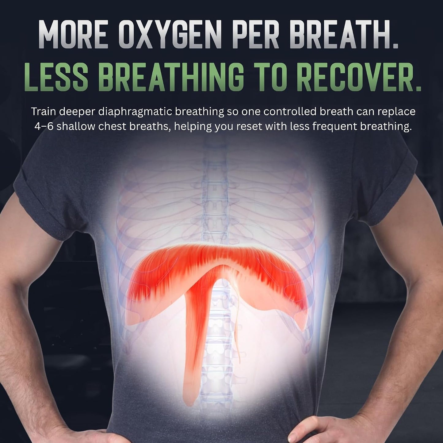 O2Trainer Breathing Muscle Training Device | Lung Power & Endurance Tool for Athletes, Singers & High-Altitude Performance | Diaphragmatic Respiratory Trainer | 16 Resistance Caps