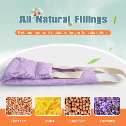 uncn Heating Pad for Neck Shoulders and Back Microwavable Wrap Weighted Neck Warmer 32x5in Microwave Heat Wrap Rice Beanbag Lavender Scented 1.5Pounds