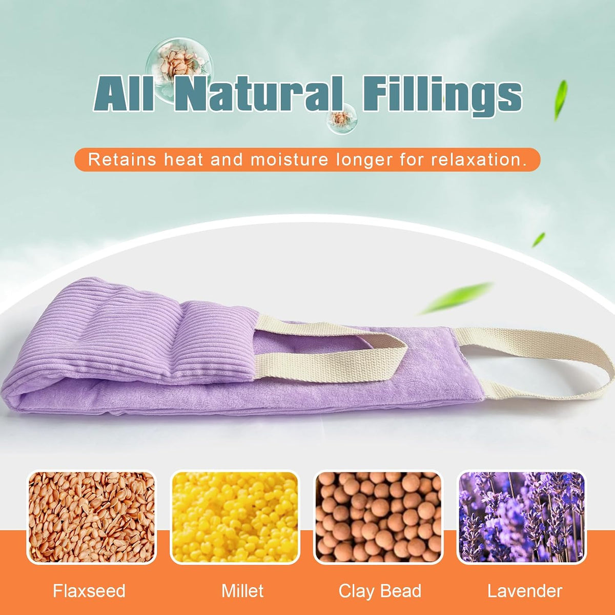 UNCN Heating Pad for Neck Shoulders & Back Microwavable Wrap Lavender Scent