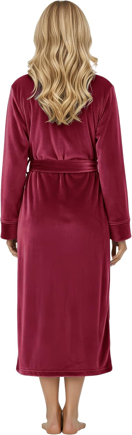 NY Threads Premium Womens Robe, Plush Fleece Long Bath Robe for Women, Fluffy Soft Women's Bathrobe