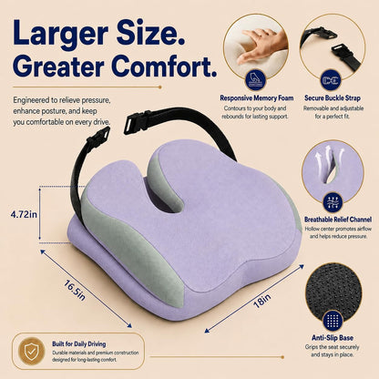 Seat Cushions for Office Chairs Wheelchair Cushion for Long Sitting Back Pain，Memory Foam Seat Car Computer Desk Chair Cushion，Coccyx Cushion for Tailbone Pain Relief Cushion Office Chair Black