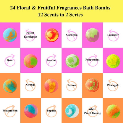 48 Pack Bath Bombs Gift Set – Aromatic Bubble Bombs with 18 Scents, SPA Relaxing & Skin Nourishing, Ideal Self-Care Gifts for Women, Wife, Grandma, or Daughter on Birthdays or Summer Occasions