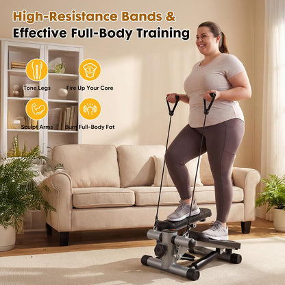 NEWBULIG Mini Stepper for Exercise at Home Stair Step Machine for Indoor Fitness Portable Home Gym Stepper for Full Body Workout 300lb Weight Capacity