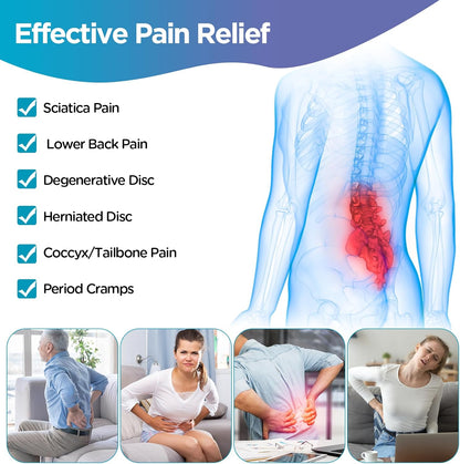 Comfytemp Ice Pack for Back Pain Relief, 2 Pcs, Sciatica Ease Brace, Reusable Gel Lower Back Ice Wrap for Injuries, Hot Cold Compress for Lower Lumbar, Waist, Men Women After Surgery (Blue)