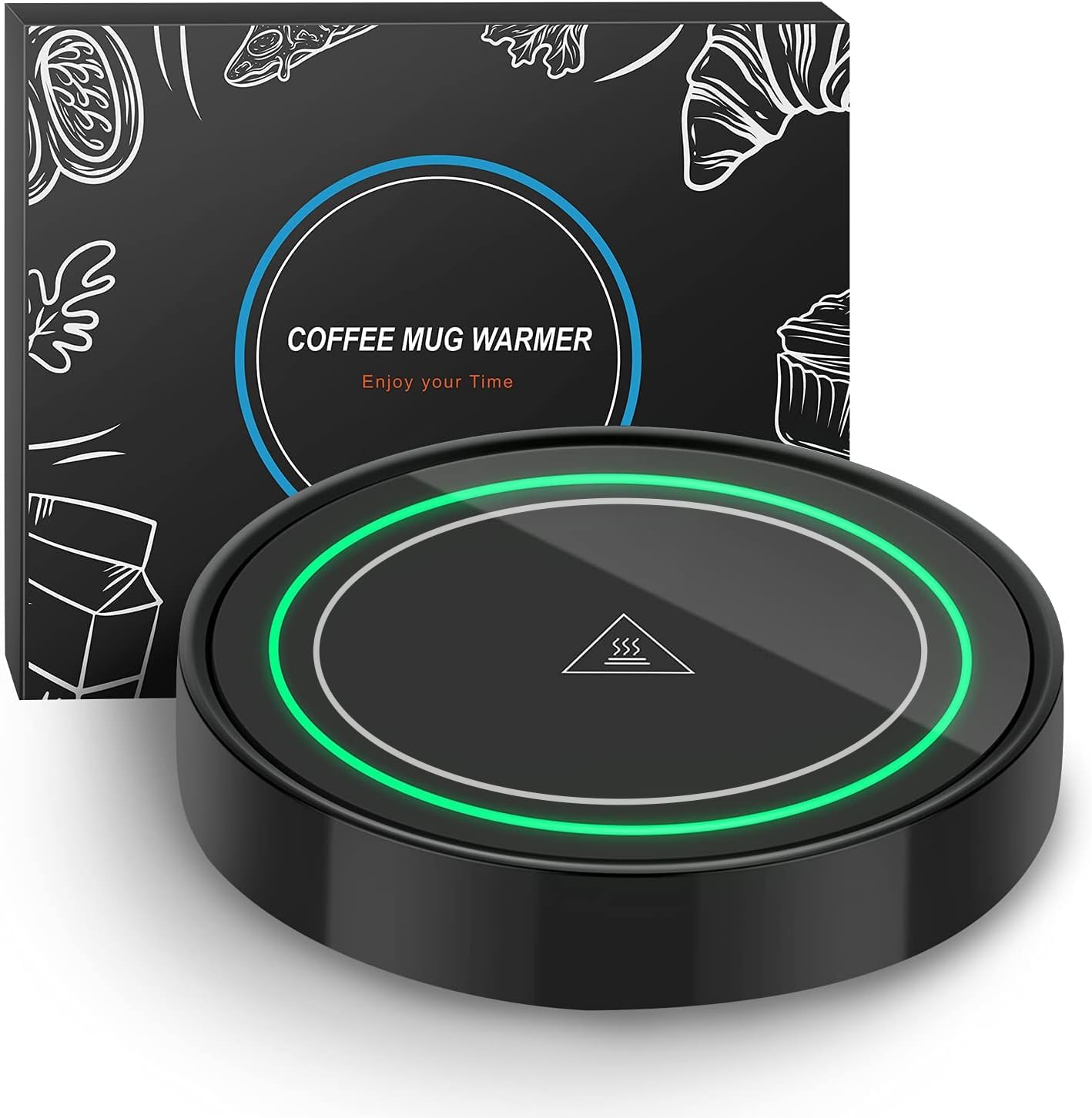 Coffee Mug Warmer, Electric Beverage Warmers for Office Home Desk Use, Smart Cup Warmer Thermostat Coaster for Hot Coffee Tea Espresso Milk Candle Wax with Gravity Switch Auto On/Off 135F