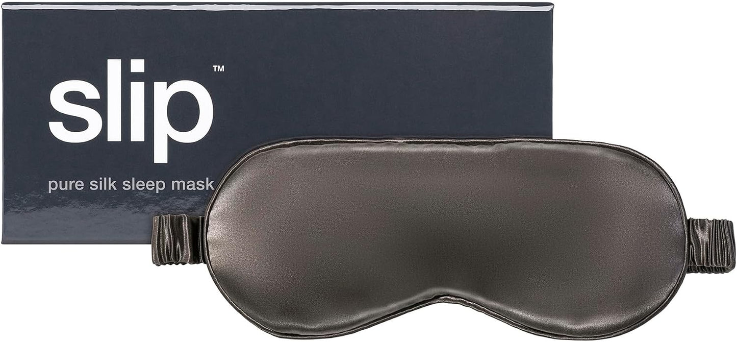 slip Pure Silk Sleep Mask - 100% Mulberry Silk, Ultra Soft & Comfortable, Blocks Light for Restful Sleep| Adjustable Strap for Perfect Fit, Gentle on Skin & Hair (Black - 1 Count Pack of 1)