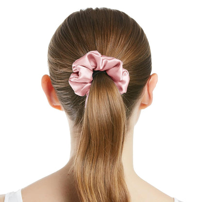LILYSILK Silk Hair Scrunchies / Ties for Frizz & Breakage Prevention, 100% Mulberry, No Damage, Elastic ponytail Holders, 1Pc, Coffee - Colors B