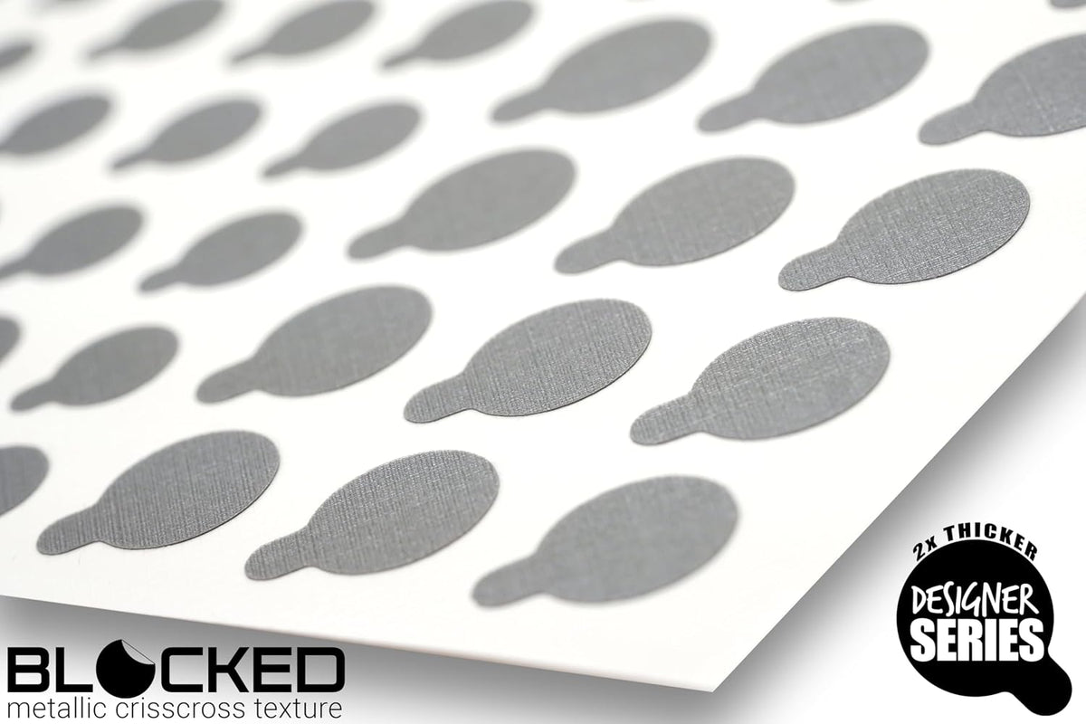 Blocked Original Vinyl Webcam Cover Stickers | Restickable & Stackable Privacy Covers | for All Camera-endable Devices | 3-Sizes | 57 Black Tabbed (Muted Matte)