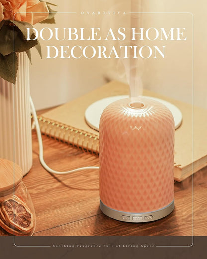 Essential Oil Diffuser - 2.4MHz Ultrasonic Glass Diffuser with Pulse/Continuous Mist & Night Light, Waterless Auto-Off, Silent Aromatherapy Diffuser for Home, Office, Yoga, Spa, Gifts & Home Decor.