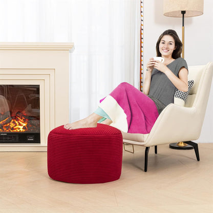 Round Pouf Ottoman 20 x 20 x 14 Inches Boho Poof Home Decor Floor Pouffe Ottoman Foot Rest for Couch Sofa Bean Bag Chairs Living Room Bedroom (Green)