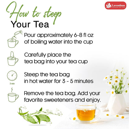Lavendium Raspberry Leaf Tea Bags, Red Raspberry Leaf Tea