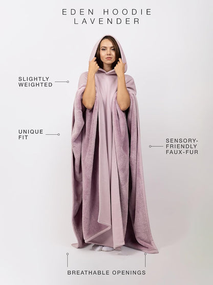 FREE THE SHEEP Eden Hoodie – Oversized Weighted Hoodie Cloak with Ultra-Soft Faux Fur Liner
