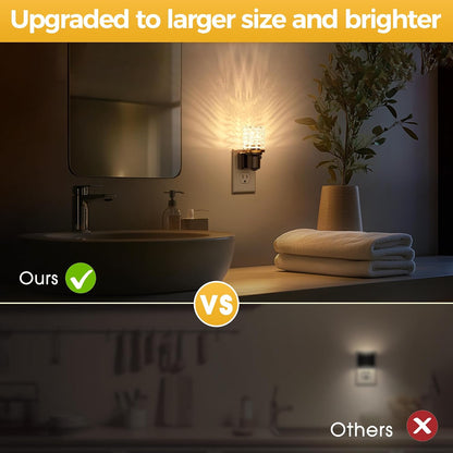 L LOHAS LED Night Light, Dimmable Night Lights Plug into Wall, Automatic Night Lights Plug in with Auto Light Sensor,Adjustable Brightness Amber LED Night Light, for Bedroom Hallway Home Decor