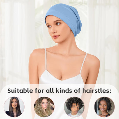 ZHENSILK Silk Bonnet for Sleeping Women, Adjustable Silky Satin Lined Sleep Cap, Silk Hair Wrap Slouch Beanie Hat