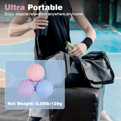 WOVTE Massage Lacrosse Ball for Sore Muscles, Shoulders, Neck, Back, Foot, Body, Deep Tissue, Trigger Point, Muscle Knots, Yoga and Myofascial Release (Blue)