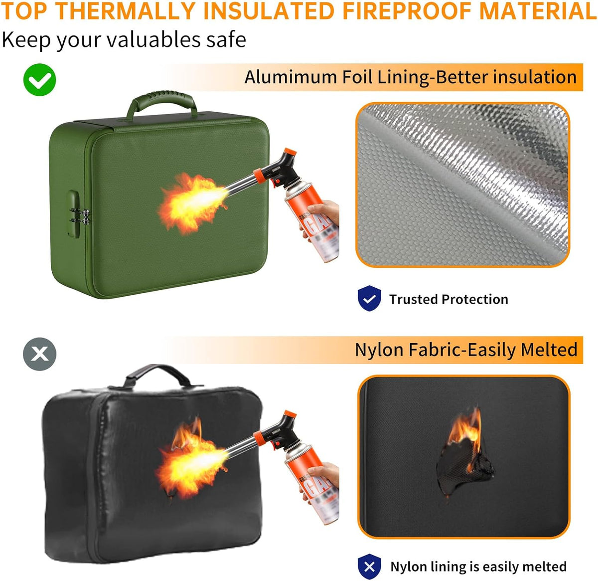 DocSafe 5200°F Fireproof Document Organizer Box with Lock, Heat Insulated
