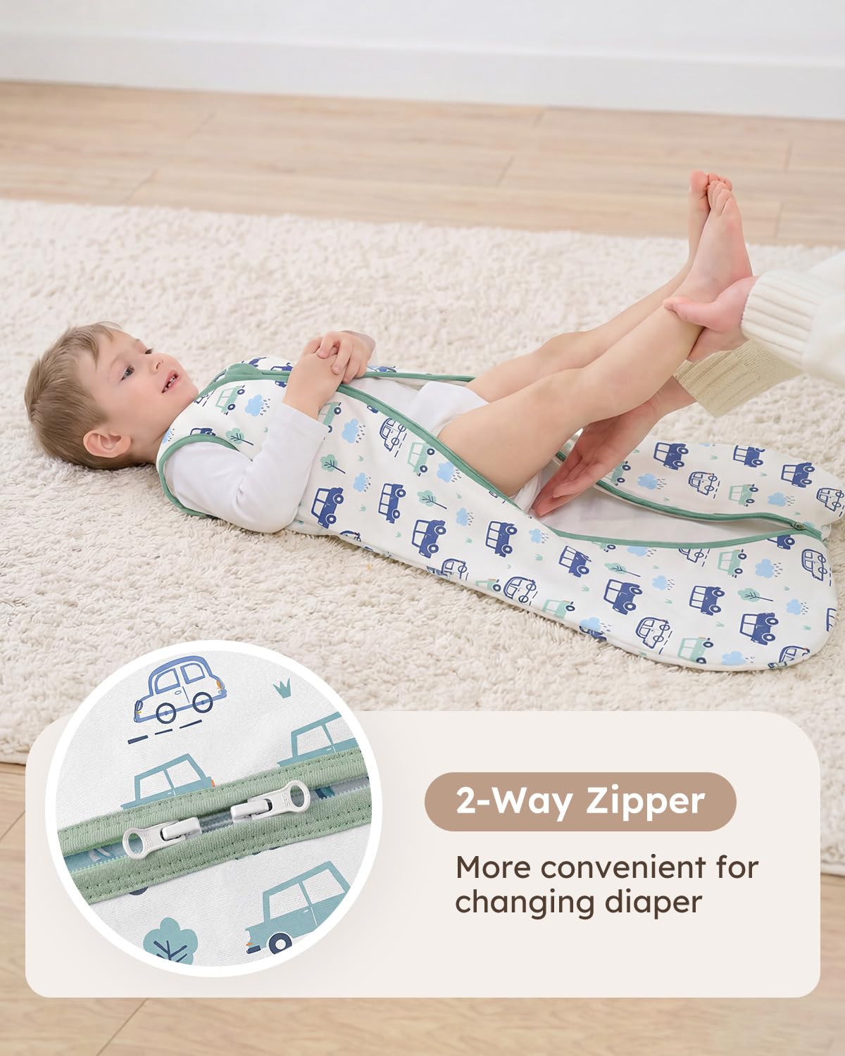 Yoofoss Baby Sleep Sack Baby Wearable Blanket 100% Cotton 2-Way Zipper Toddler Sleeping Sack