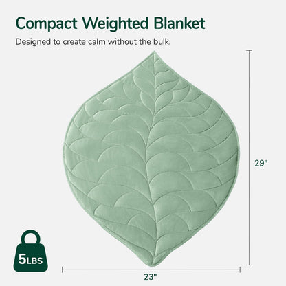 Kaisa Weighted Lap Blanket 7 lbs 41" x 53", Cozy Luxury Crystal Velvet Small Weighted Blanket for Adults, Portable Travel Weighted Blanket for Relaxation, All-Season Blanket, Machine Washable, Green