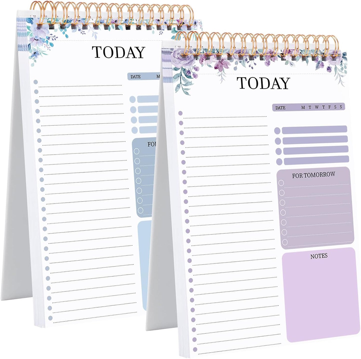 2 Packs To Do List Notepad, 104 Pages To Do List Notebook A5 Undated Daily Planner Notepad with Task Checklist Home Office School Supplies