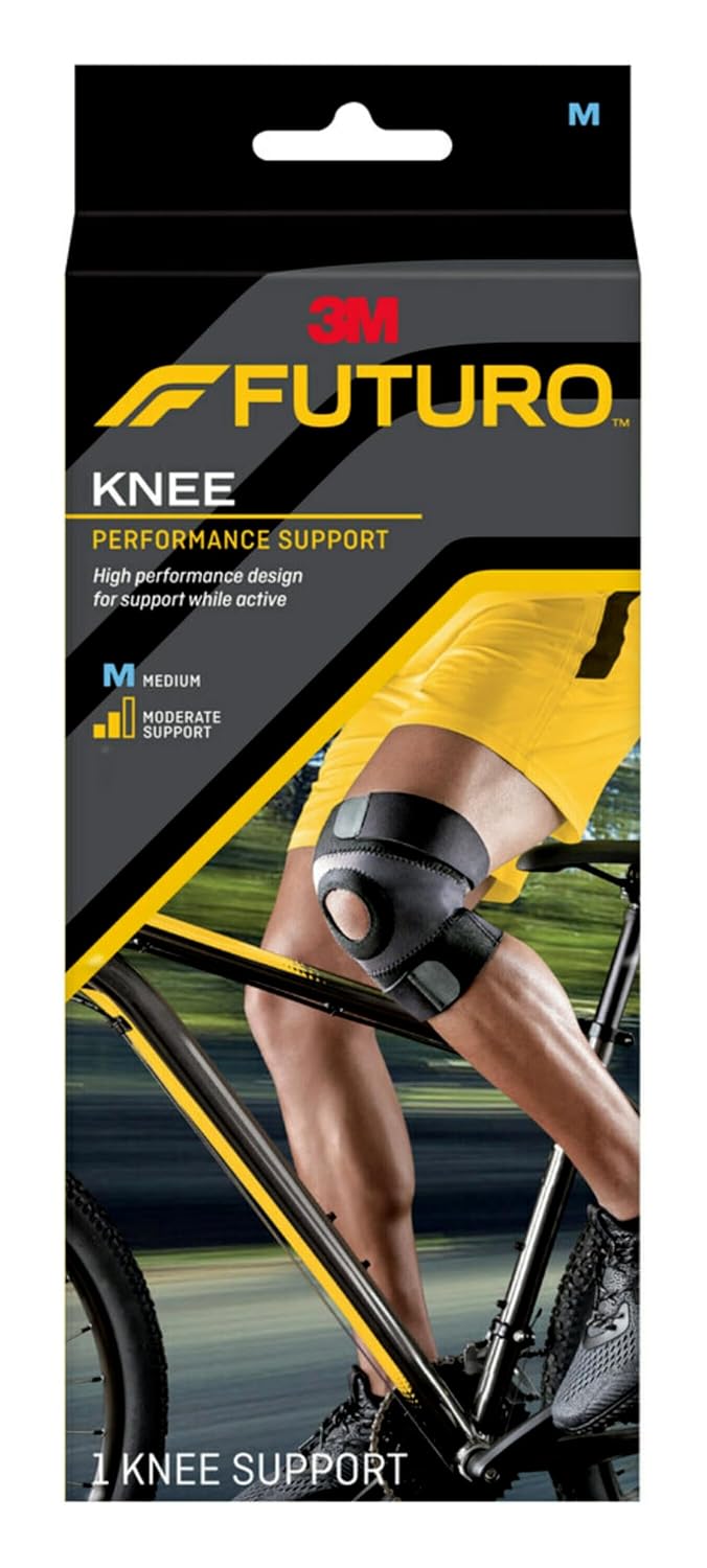 FUTURO Performance Compression Knee Support, Ideal for Everyday Activities, One Size - Black