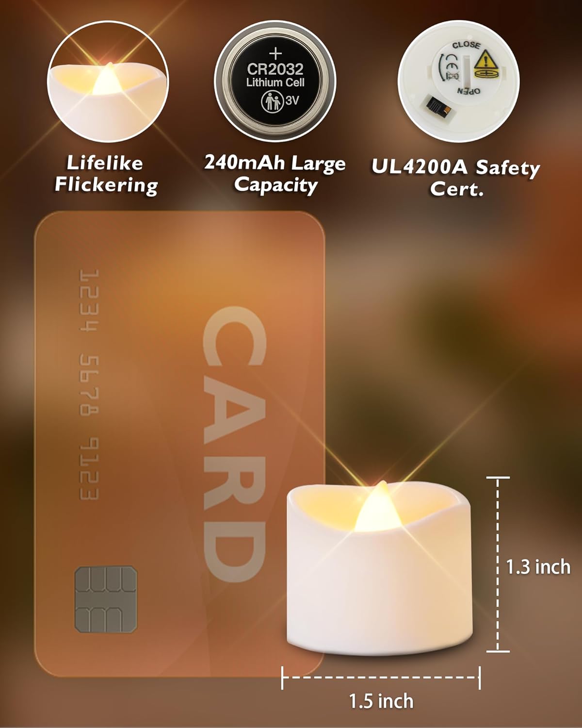 Homemory 24-Pack Flameless LED Tea Lights Candles Battery Operated, 200+Hour Fake Electric Candles TeaLights for Votive, Aniversary, Wedding Centerpiece Table Decor, Funeral, Halloween, Christmas