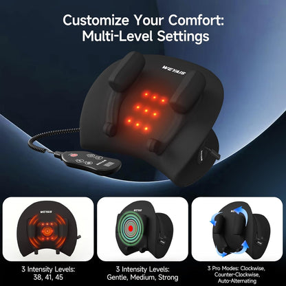 Neck Massager Pillow, Neck and Shoulder Relaxer with Heat, 3 Modes and Strengths, Neck Massager for Pain Relief Deep Tissue, Remote Control, Gifts for Mom Dad Friends, Ultra Black