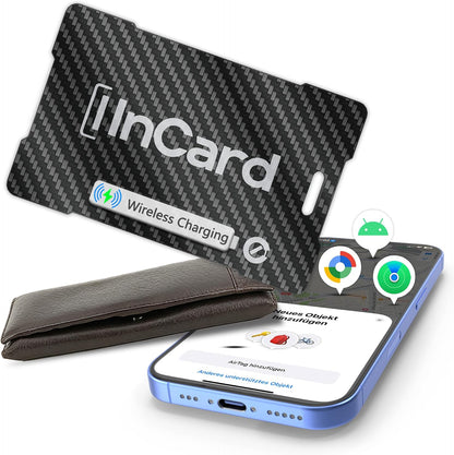 Wireless Charging Wallet Tracker Card Android & iOS, Find My