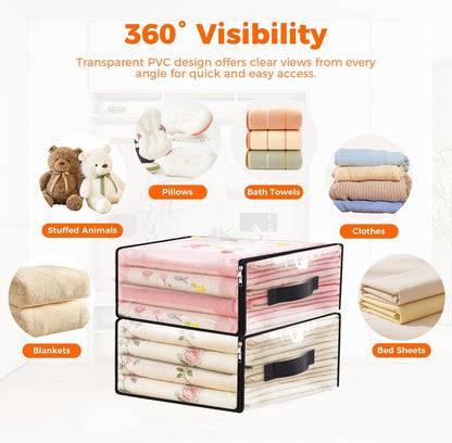 SpaceWhisper Clear Sheet Storage Bags, 6 Pack, 15.7 x 13.8 x 3.9 in