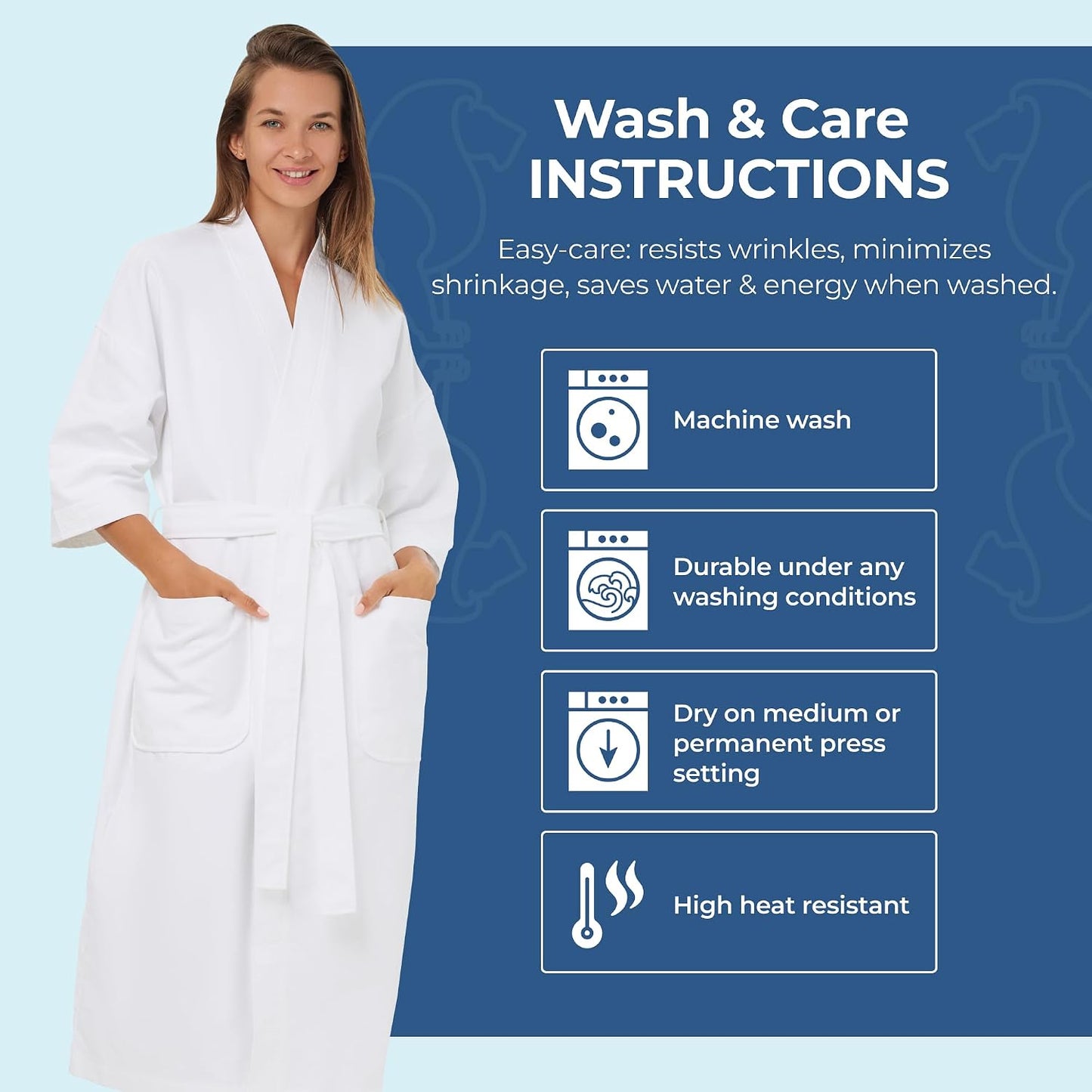 MONARCH Unisex Chamois Microfiber Spa Kimono Robe – Soft Lightweight Fabric, Generously Sized Hotel & Spa Robe with Pockets