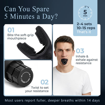 Expand-A-Lung | Breathing Exerciser Device for Lungs | Airflow Trainer Fitness | Cardio Expansion & Capacity | Sports Endurance | Dual-Way Inhale-Exhale Workout