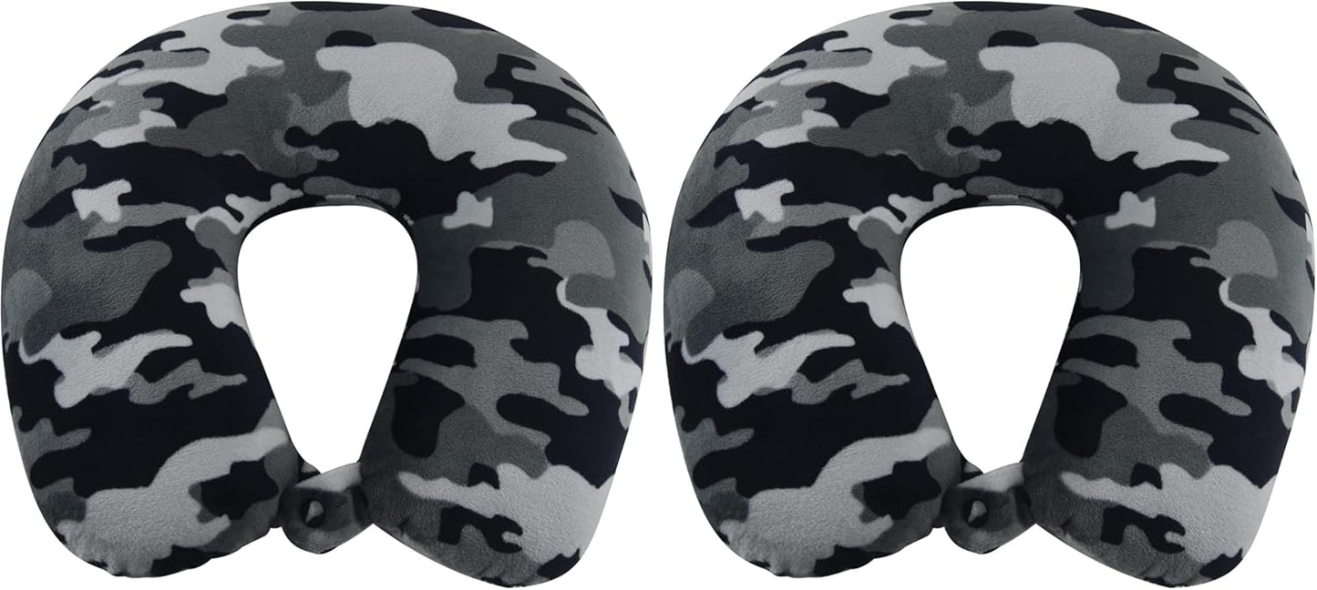 Wolf Essentials Adult Cozy Soft Microfiber Neck Pillow for Travel – Compact, Machine Washable - Perfect for Airplane, Car, or Home Use - Filled and Finished in The USA – Charcoal