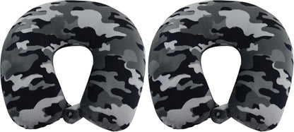 Wolf Essentials Adult Cozy Soft Microfiber Neck Pillow for Travel – Compact, Machine Washable - Perfect for Airplane, Car, or Home Use - Filled and Finished in The USA – Charcoal
